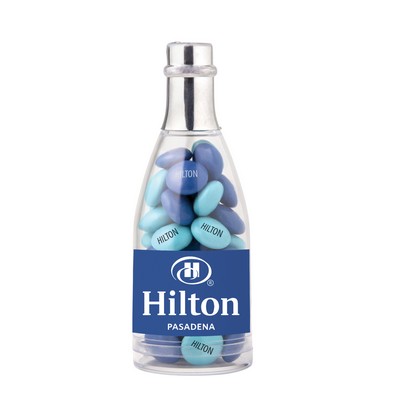 Plastic Champagne Bottle w/Imprinted Chocolate Buttons