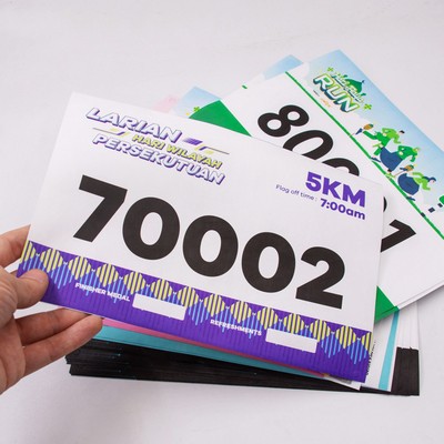 Custom Paper 9.5" x 7.9" Running Race Numbers with Safety Pins