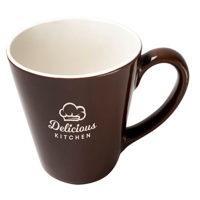 *~ Dezine Colour Series 16oz 2tone brown/white mug (no gift box)
