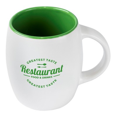 Pipa 14oz 2tone white/green mug in Ripple gift box