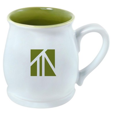 Bergen 2tone white/green 16oz mug in a Ripple gift box