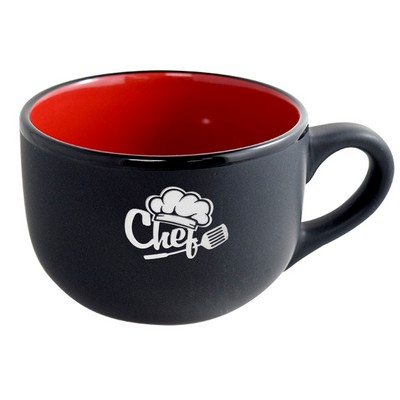 Aloha 2tone matte black/gloss red latte mug 16oz in Ripple gift box - Etched