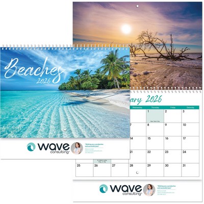 Full Colour Beaches Spiral Wall Calendar