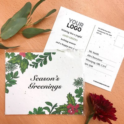 Season's Greenings Plantable Holiday Postcards