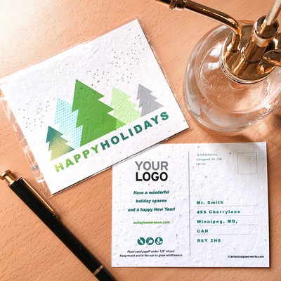 Modern Trees Plantable Holiday Postcards
