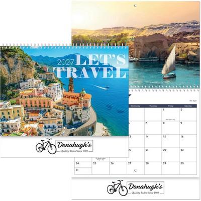 Lets Travel Spiral Wall Calendar