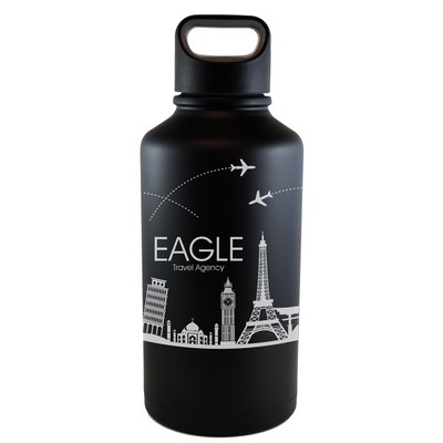 Everest 67oz double wall stainless steel vacuum growler matte black
