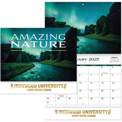 Luxe Amazing Nature Stapled Wall Calendar