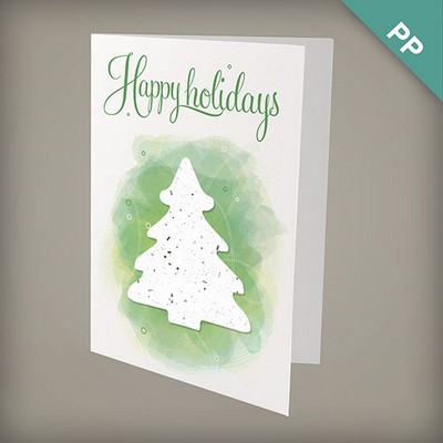 Evergreen Tree Plantable Personalized Christmas Cards