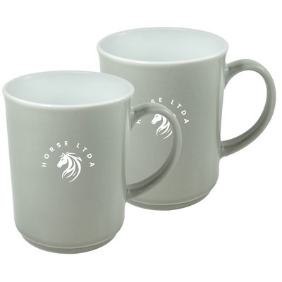 ~ Cyprus 2tone stone/white 14oz mug set of 2" Jet gift box