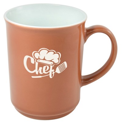 Cyprus 2tone terracotta/white 14oz mug in a Ripple gift box - Etched