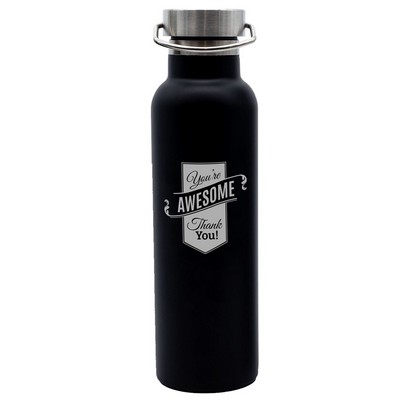 Canyon 21oz double wall stainless steel vacuum bottle matte black