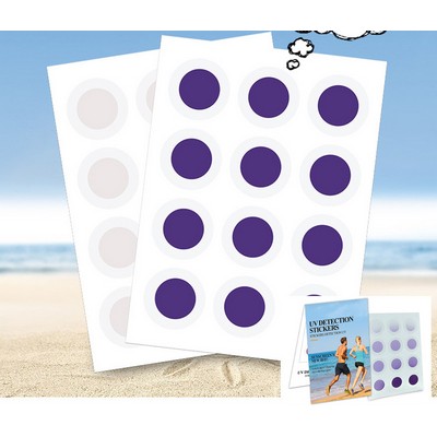 36 Pcs / 3 Sheets Sunburn Alert Sticker Round Shape Detection Reminder UV Stickers for Sunscreen