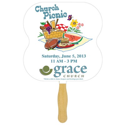 Hour Glass Sandwiched Hand Fan (2 Side/ FOUR COLOR PROCESS)