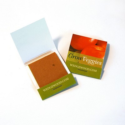 Small Veggie Seed Paper Matchbook, Single-Sided