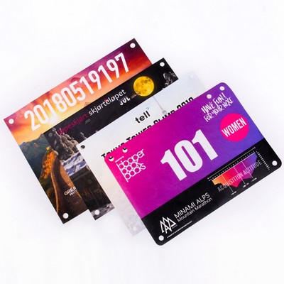 Custom 9.5" x 5.5" Tear-Resistant Paper Running Number with Safety Pins