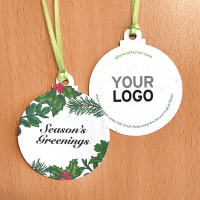 Season's Greenings Seed Paper Ball Ornaments