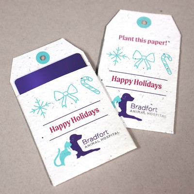 Double-Sided Tag Shape Seed Paper Gift Card Holders