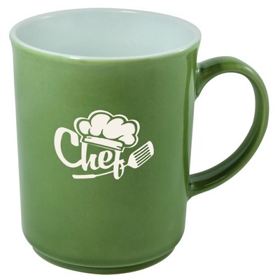Cyprus 2tone green/white 14oz mug in a Ripple gift box - Etched