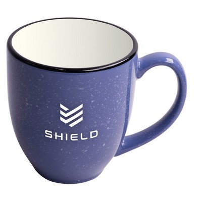 Speckled Bistro 16oz ceramic mug ocean blue w/white speckles