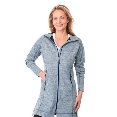 Women's ODELL Performance Knit Tunic Length Full Zip Hoodie with Thumb Holes