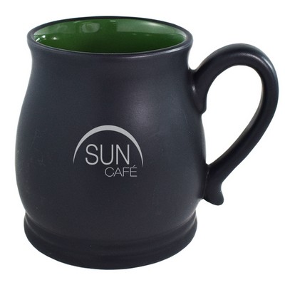 Oslo 16oz 2tone black/green mug in Ripple gift box