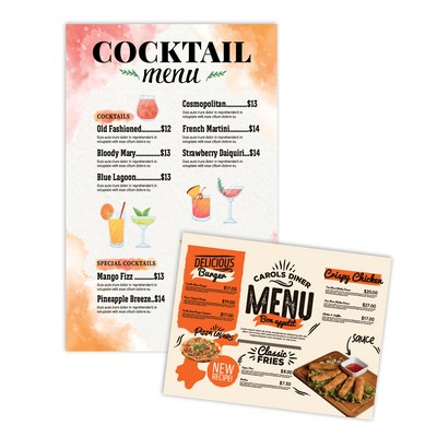 Stone Paper Menus - 8.5" x 11"