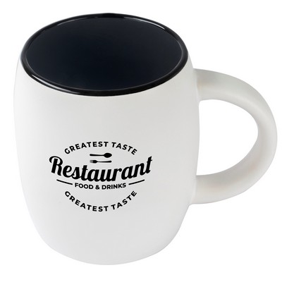 Pipa 14oz 2tone white/black mug in Ripple gift box