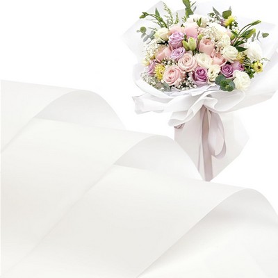 20" x 30" Floral Bouquet Wrap Paper - White