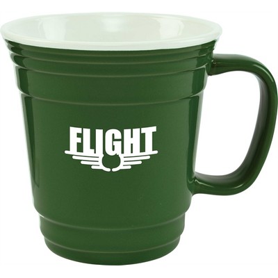 Fiesta 13.4oz 2tone green/white mug in Ripple gift box