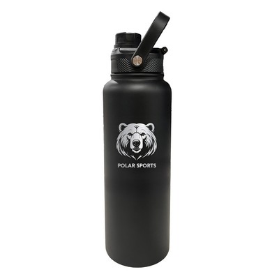 Kootenay 2.0, 40oz double wall stainless steel vacuum bottle matte black