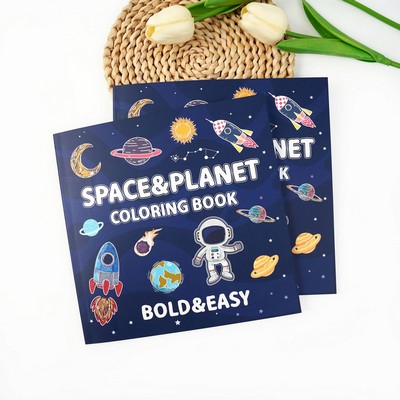 Fully Customized Pattern Coloring Book Space&Planet Theme DIY Books for Adults & Kids - 40 Sheets