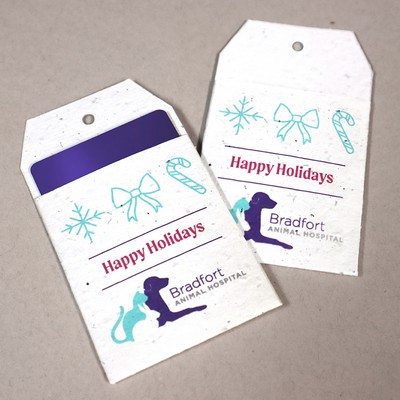 Single-Sided Tag Shape Seed Paper Gift Card Holders