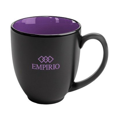 Bistro 16oz 2tone black/purple ceramic mug in Ripple gift box