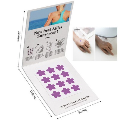 24 Pcs / 2 Sheets Sunburn Alert Sticker Star Shape Detection Reminder UV Stickers for Sunscreen