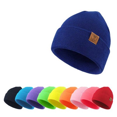 Unisex Adult Knit Cuffed Beanie Hat