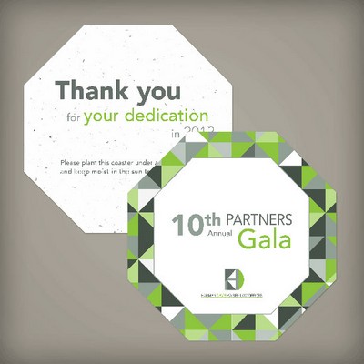 Double-Sided Seed Paper Octagon Coasters