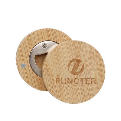Bamboo Magnetic Bottle & Can Opener - Fridge Magnet with Customizable Designs