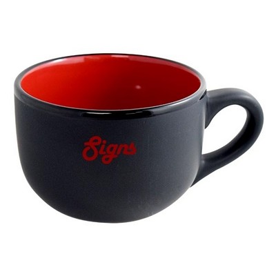 Aloha 2tone matte black/gloss red latte mug 16oz in Ripple gift box