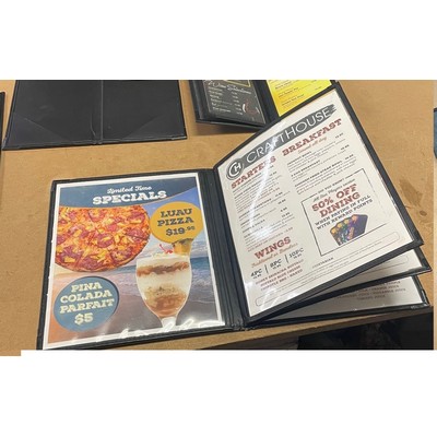 Menu Holder Menu Covers for 8.5X11" 4 Sides 6 View