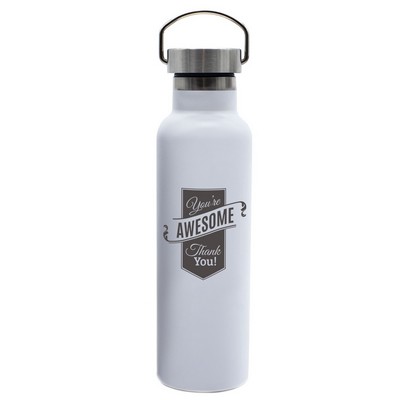 Canyon 21oz double wall stainless steel vacuum bottle matte white