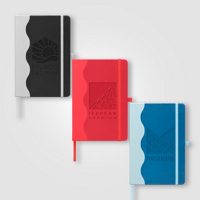 Grete Recycled PU Wave Pattern Journal - A5 - Deboss