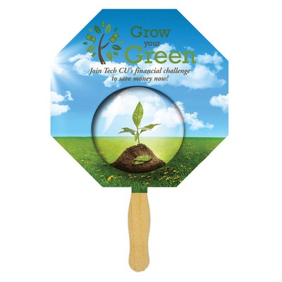 Octagon Sandwiched Hand Fan (2 Side/ Four Color Process)