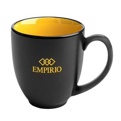 Bistro 16oz 2tone black/yellow mug in Ripple gift box