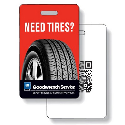 Premium Plastic ID Neck Tags Vertical Style 2.63"x4.13" Full Colour on front, Black on back