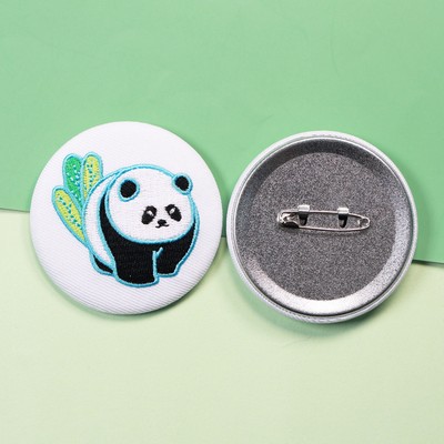 Custom Embroidery Round Badge Pin