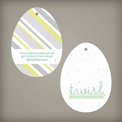 Double-Sided Egg Shape Seed Paper Tags