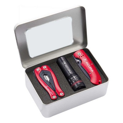 Gift Set With Fl24 Zoom Cree Light, Tk305 Knife And Tm307 Multi-Tool