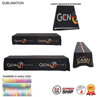 24 Hr Express Ship - 12' LazerCut, 4-Sided Sublimated Tablecloth (on 2 x 6' tables combined)