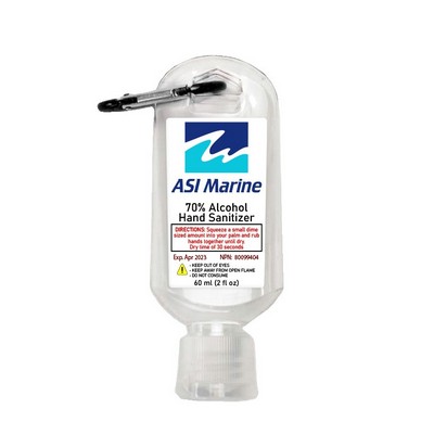 2 fl oz. 70% Alcohol Hand Sanitizer with Carabiner Bottle